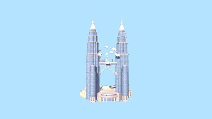 Petronas Towers - Blocking Shool TEST 3D Model