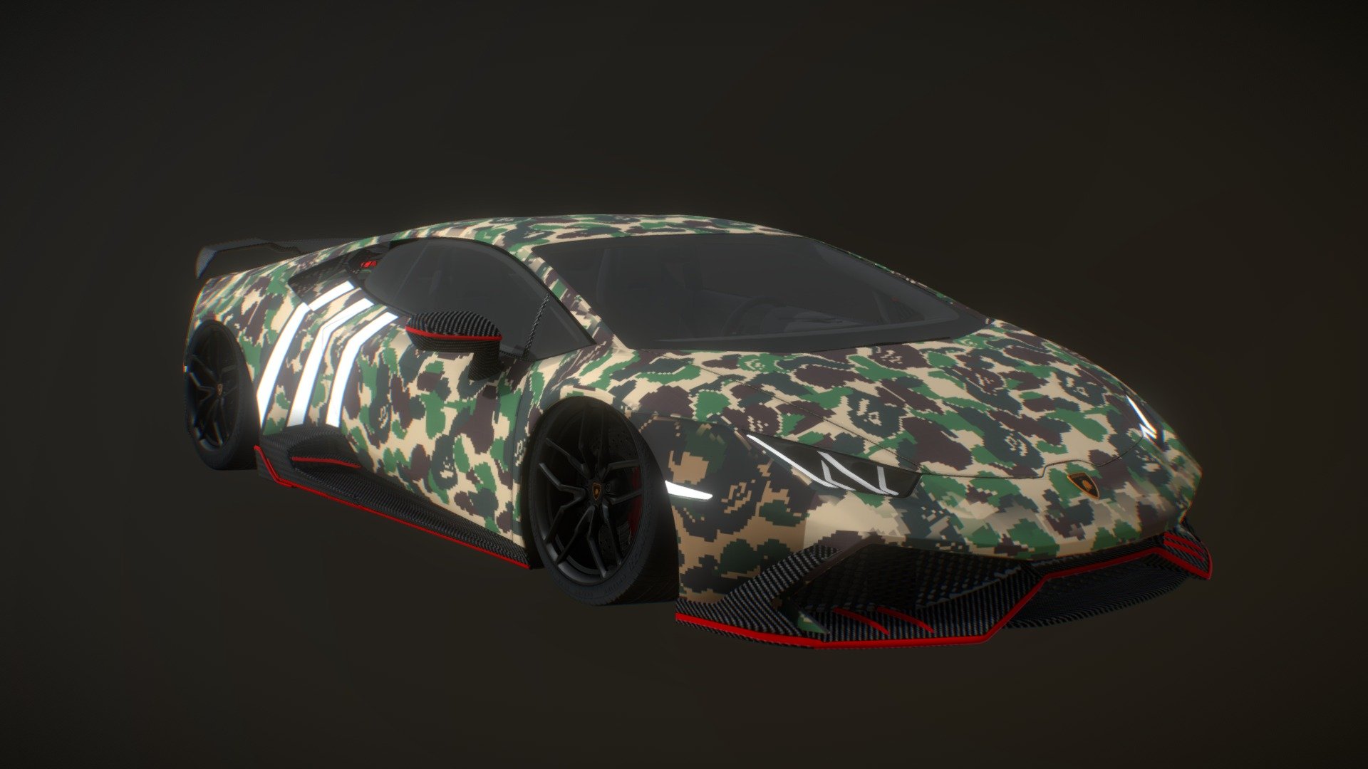Lamborghini Huracan Mansory BAPE x ADIDAS - 3D model by Hammad (@xix)  [64d7278]