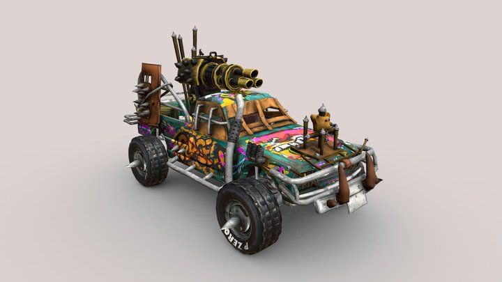 Car Whit Weapons 3D Model