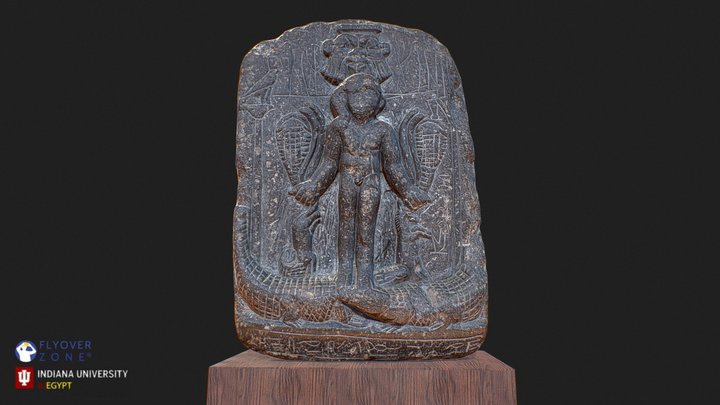 3D rendering of Horus on the Crocodiles