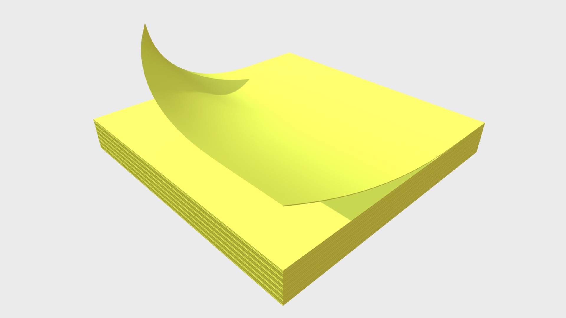 3D model Memo note block - This is a 3D model of the Memo note block. The 3D model is about a yellow and green paper.