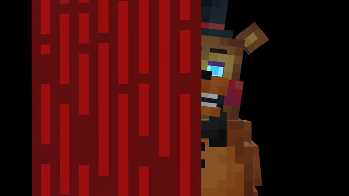 Minecraft Toy Freddy FNAF 2 Poster 3D Model