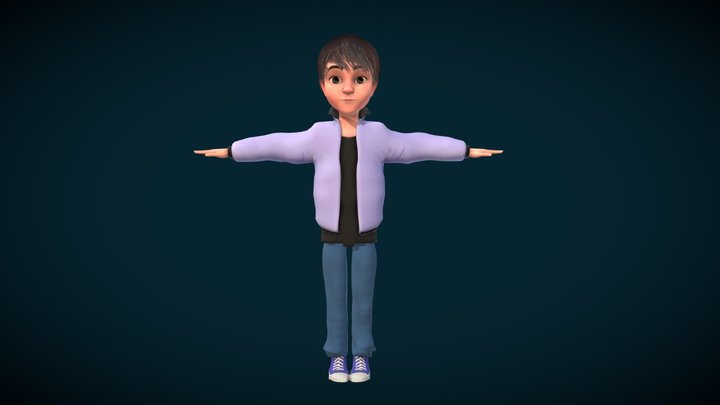 Cartoon Kid 3D Model