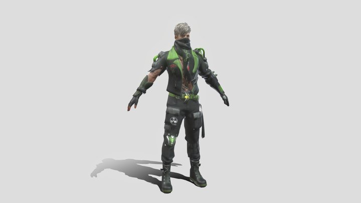 Male Green Free Fire 3D Model