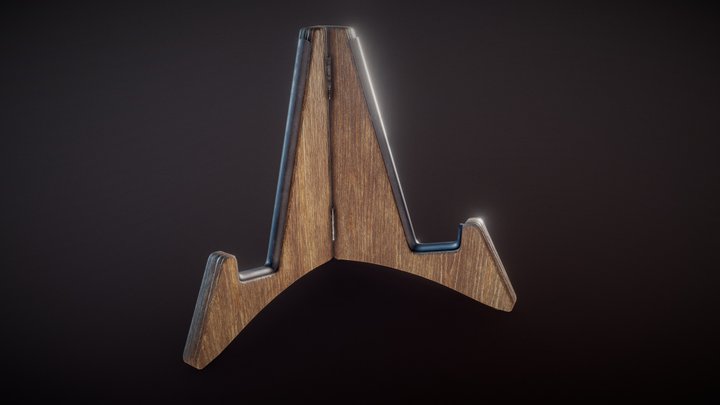 Wooden guitar stand | Guitar rack asset – Modello 3D gratuito STL