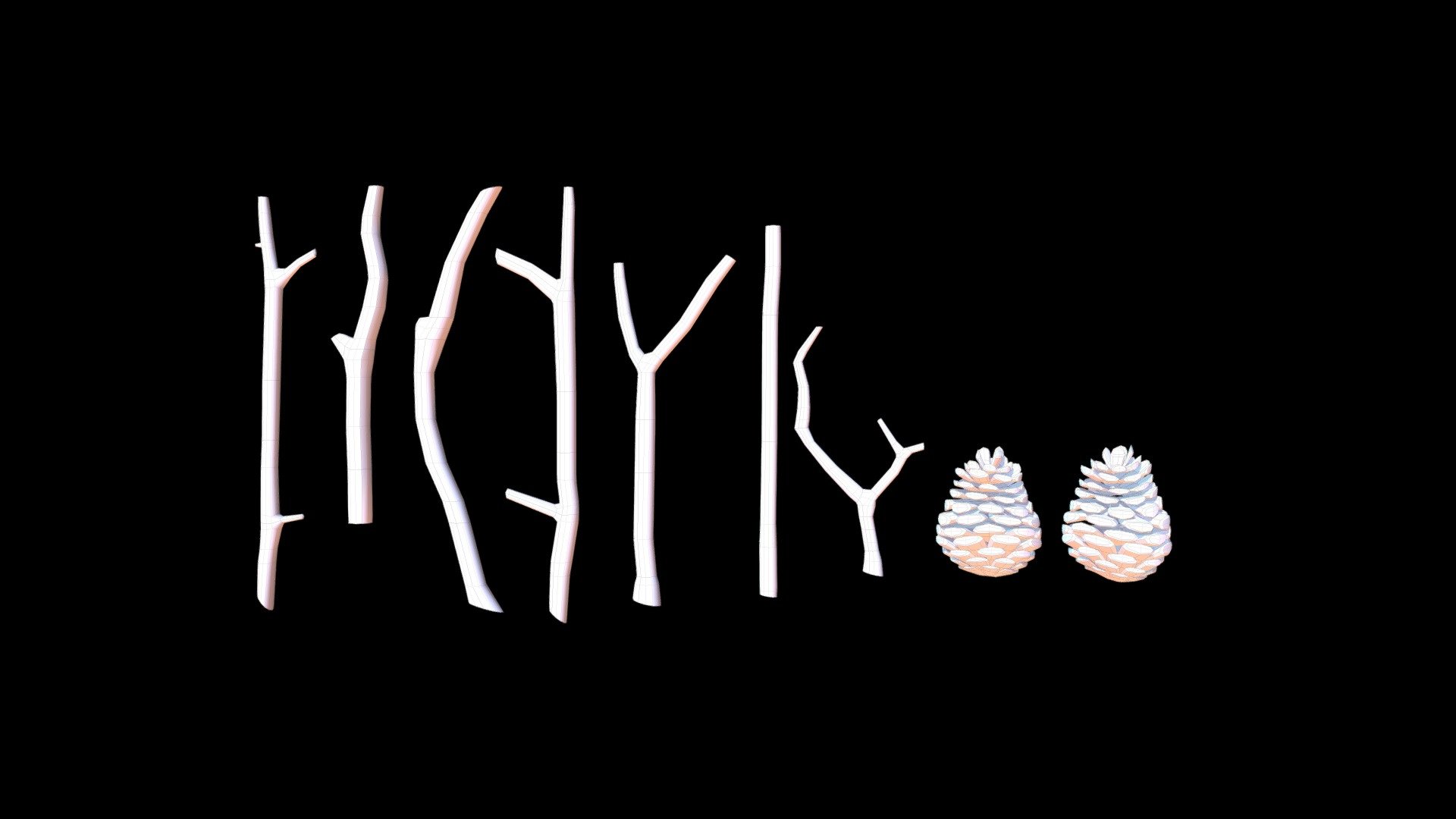 Sticks And Pine Cones (Untextured)