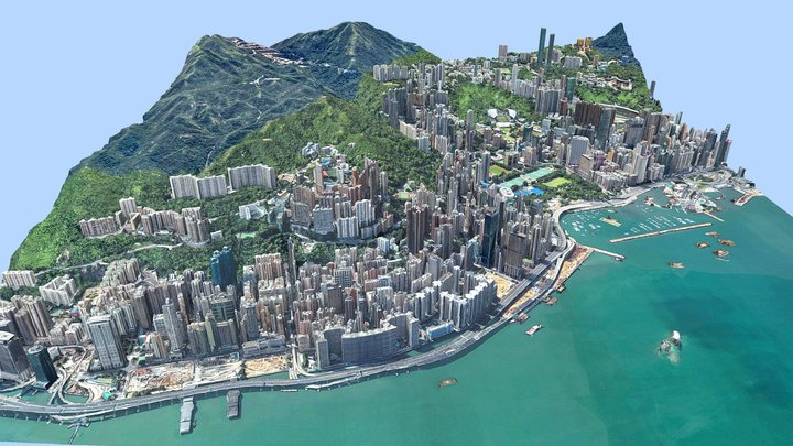 Part 3: Cityscape Hong Kong, CHINA 3D Model