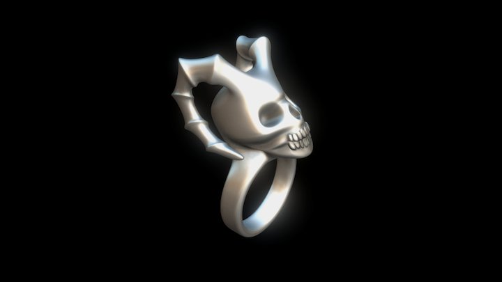Skull Horns Ring 3D Model