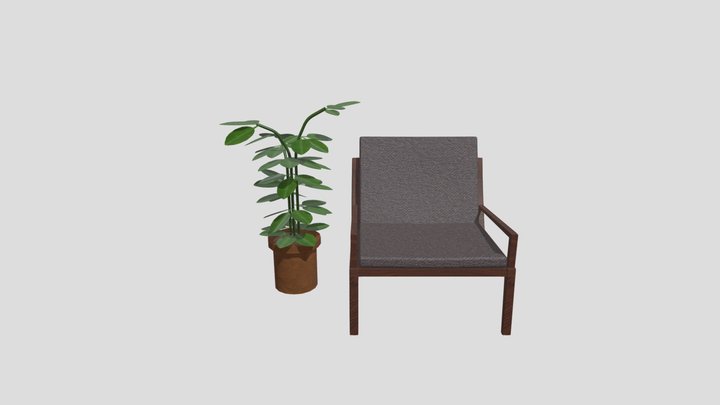 Plant And Chair 3D Model