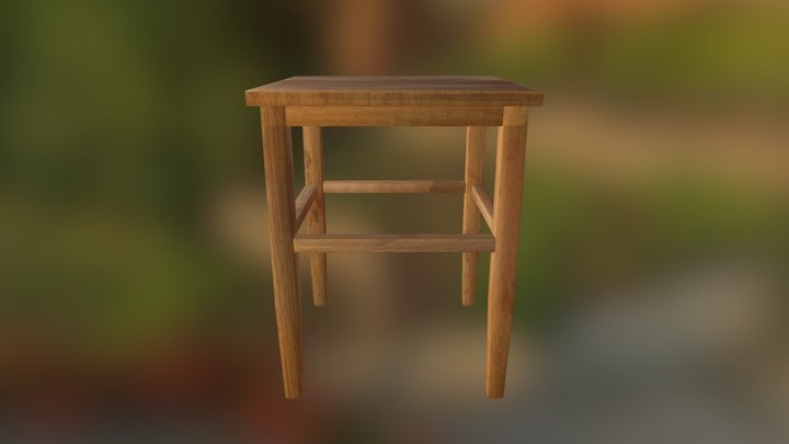 Square Stool 3D Model