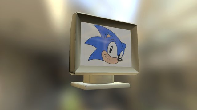 Monitor classic Sonic style 3D Model