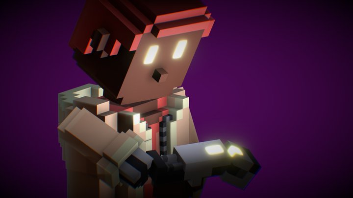 Cyborg - Synth Hunters Game. 3D Model