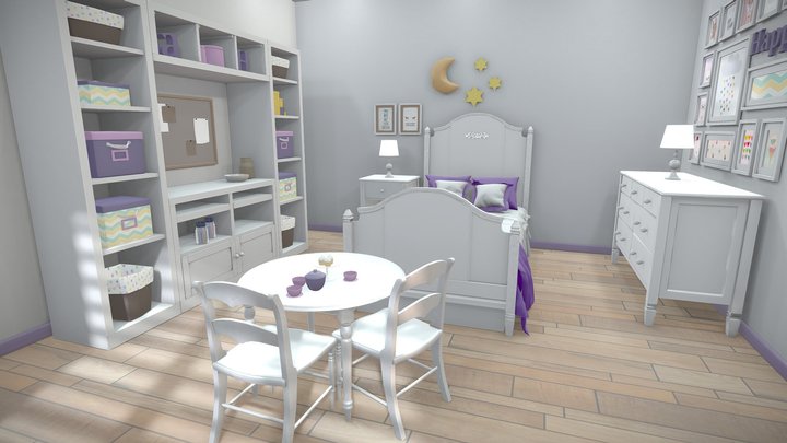 Child's Bedroom Lowpoly 3D Model