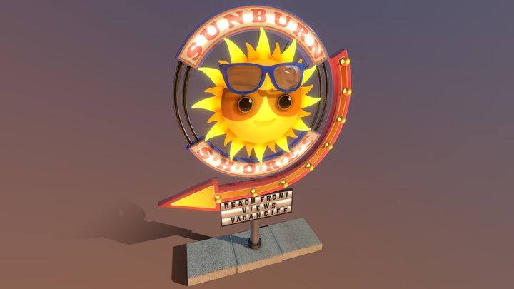 Sunburn Shores Motel Sign – Modelo 3D gratuito STL