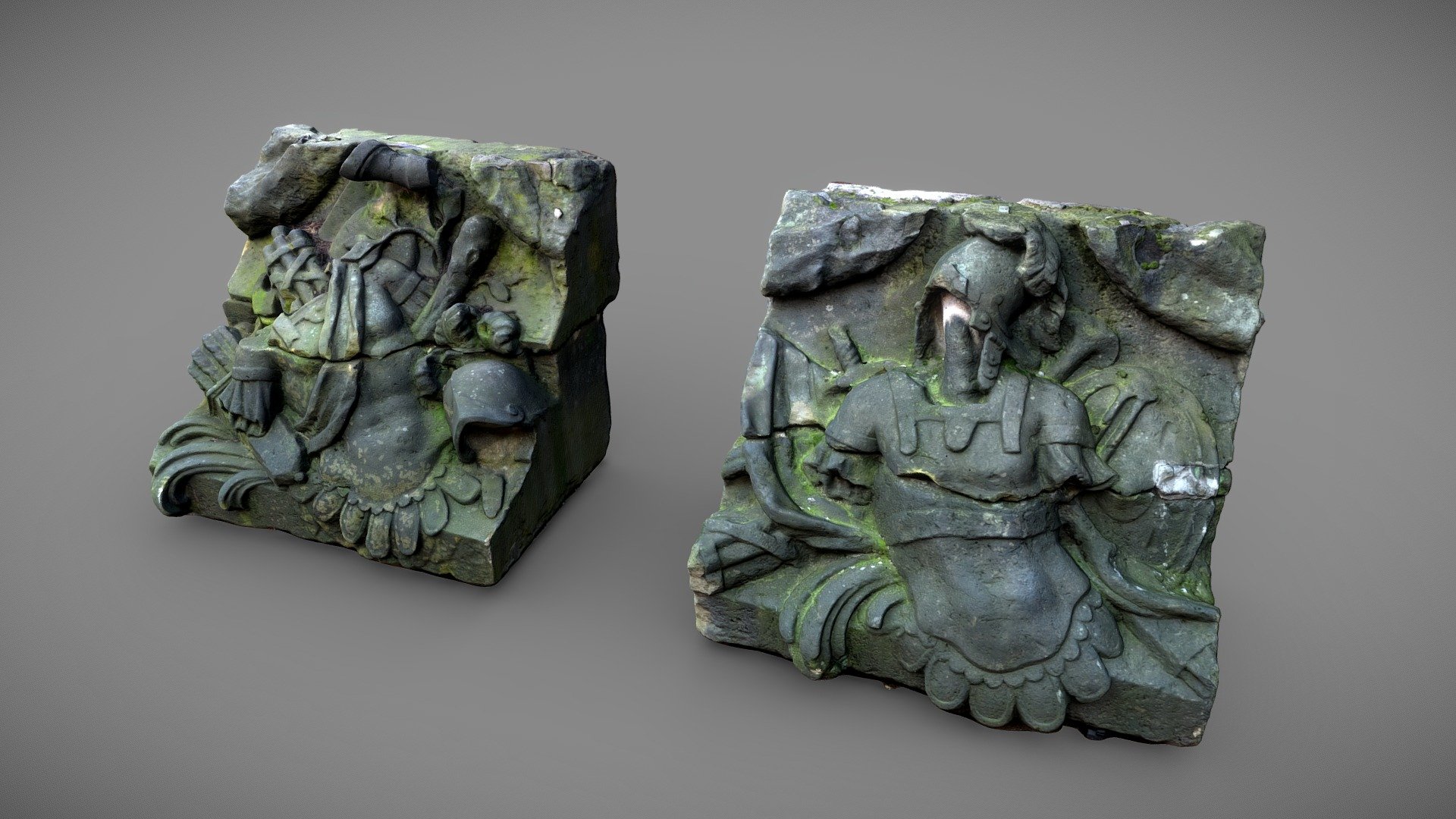 Capital weathered stone - Armor and Trophea
