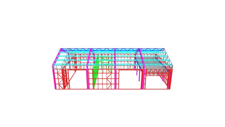 8m x 16m Shed with Mezzanine 3D Model