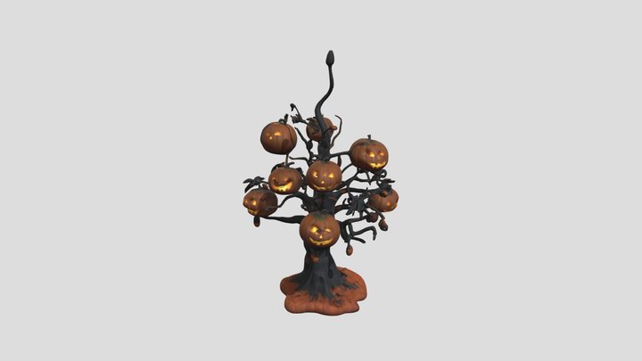 cute Halloween tree 3D Model