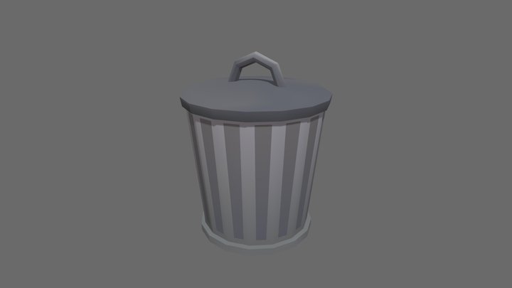 Suburban Trash Can 3D Model