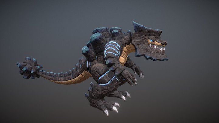 Rock Dinosaur 3D Model