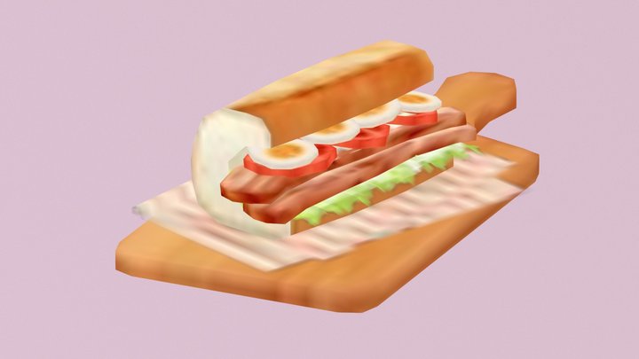 Sandwich【low-poly】 3D Model