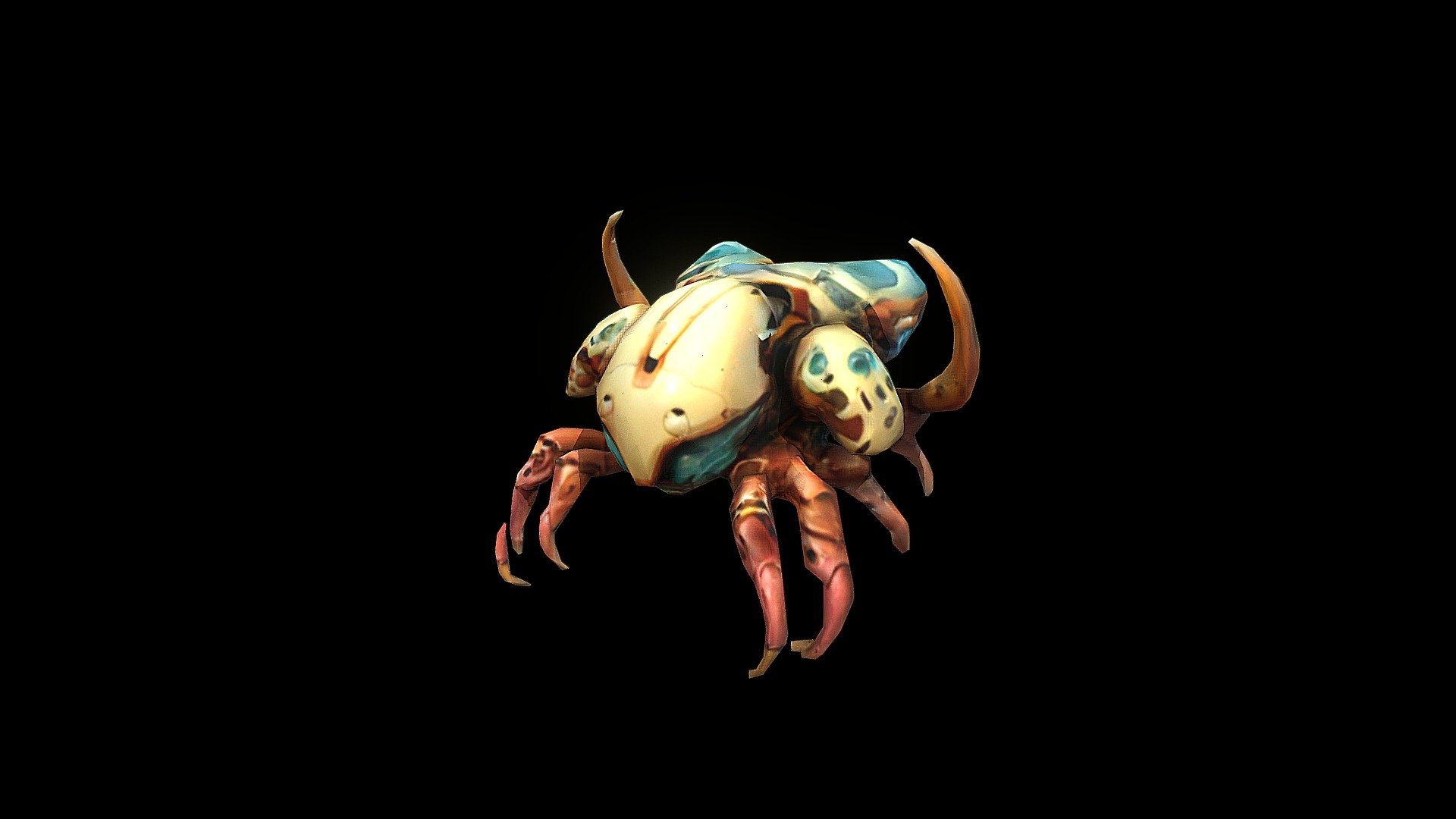 an illustration of a crab with a helmet on it - Download Free 3D model ...