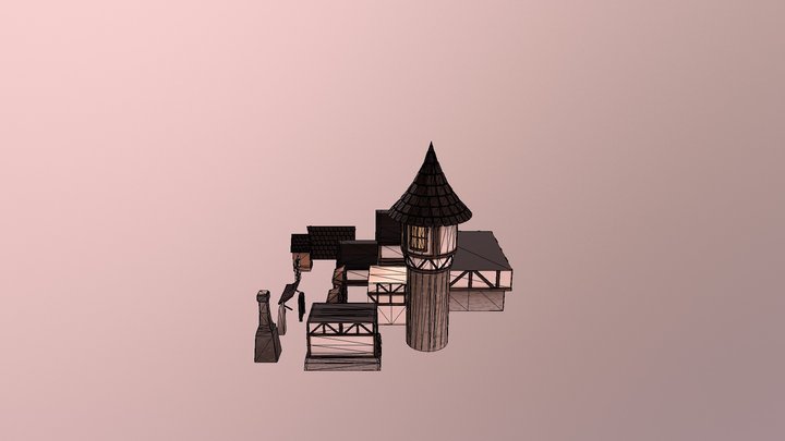 Modular Pieces For Tudor Architecture 3D Model