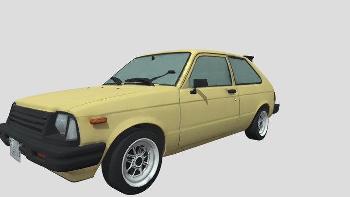 Beige Car 3d Model