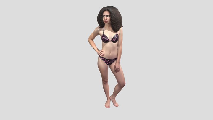 Pink Leopard Bikini Pose – Modello 3D gratuito STL