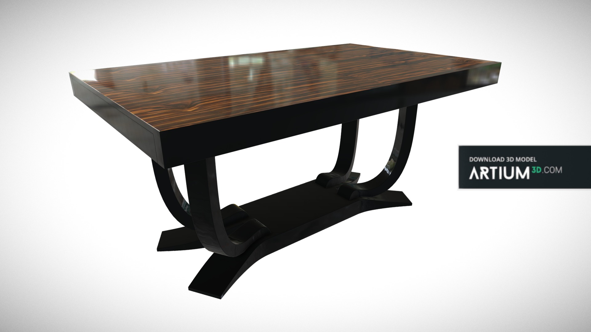 3D model Dining table – Art Deco 1920 - This is a 3D model of the Dining table - Art Deco 1920. The 3D model is about a table with a metal frame.