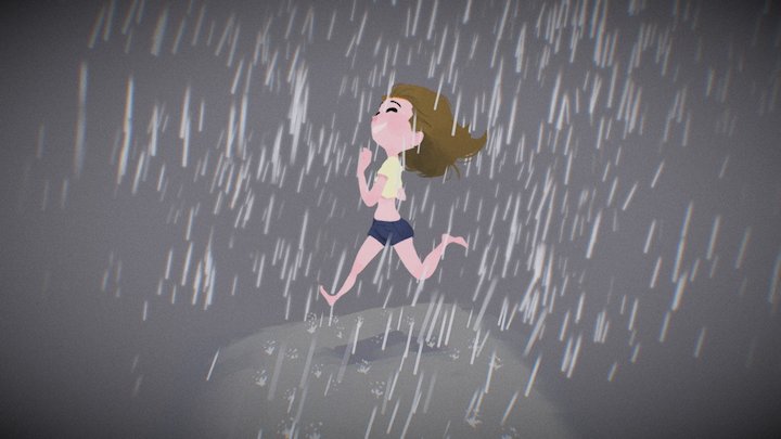 Running in the Rain 3D Model