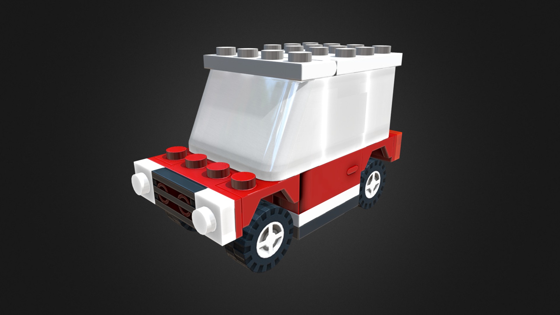 3D model 1489 Red Car - This is a 3D model of the 1489 Red Car. The 3D model is about a toy fire truck.