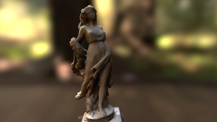 Flower Woman Statue 3D Model