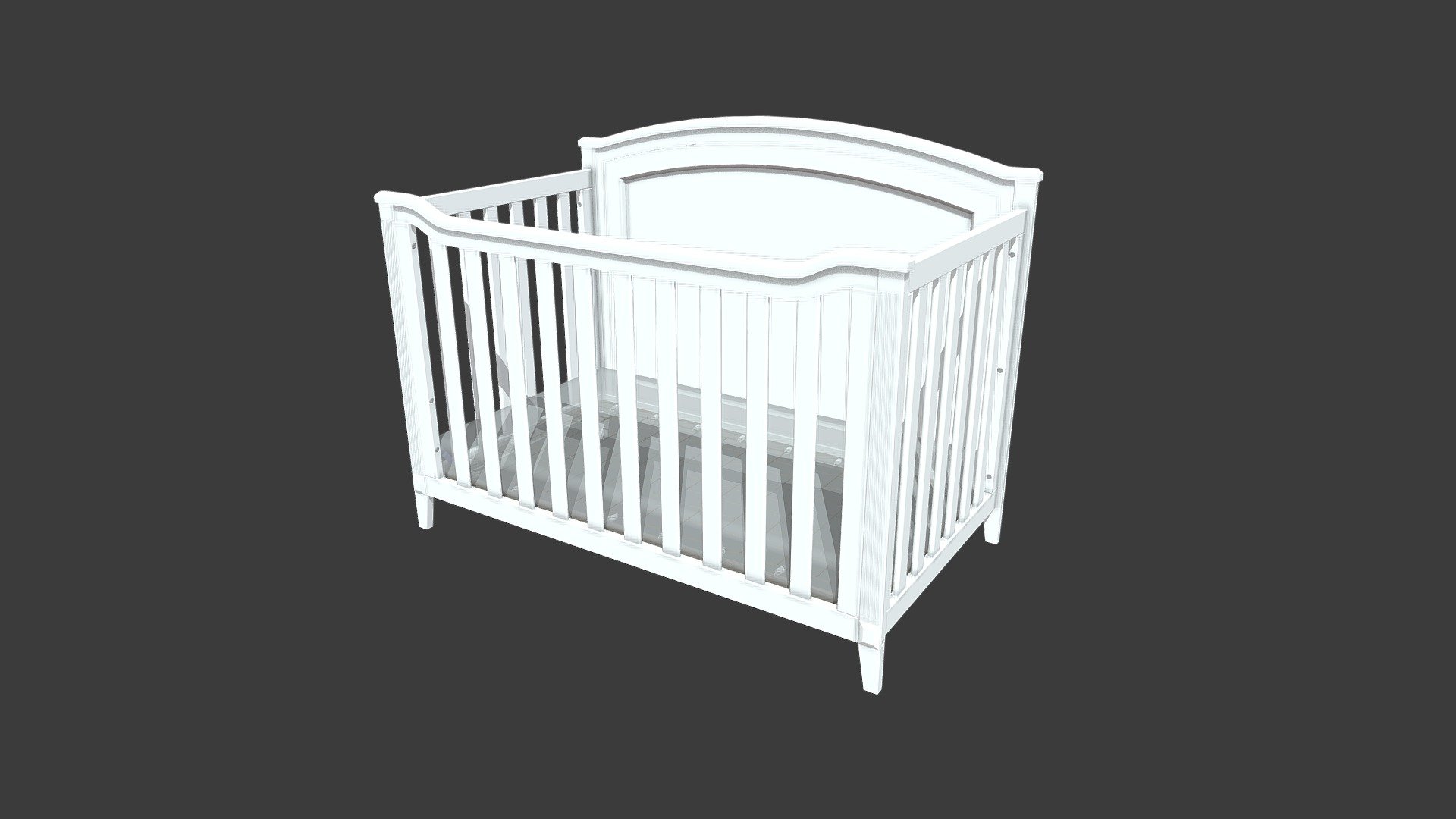 Sorelle-Berkley Round Top Panel Crib — Sketchfab embed 3D viewer