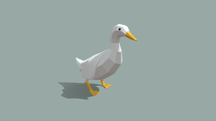 Animated Low-Poly Duck 3D Model