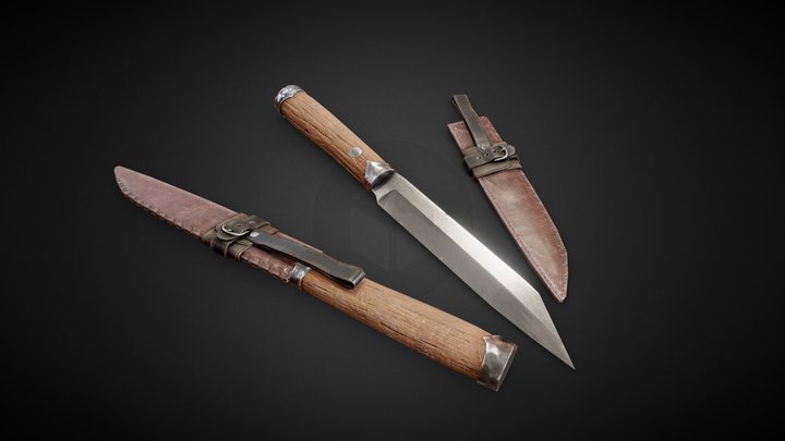 Medieval/Fantasy Knife 3D Model