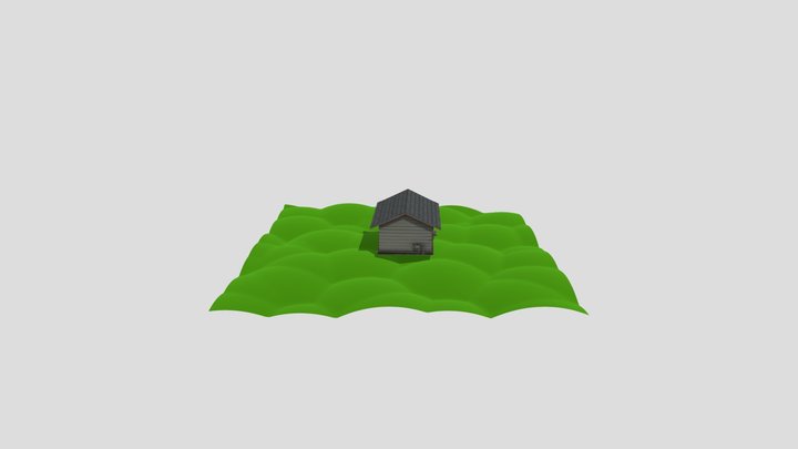 House In A Field 3D Model