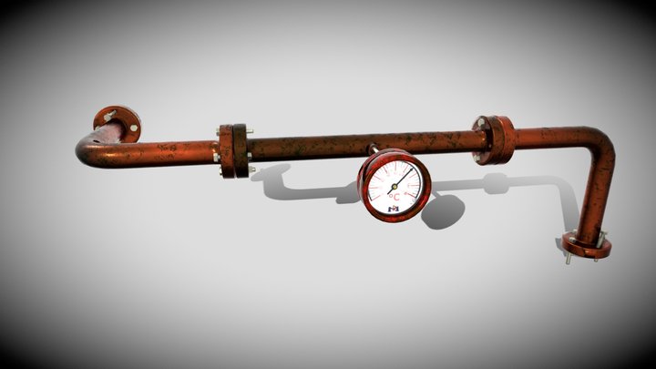 Old Copper Piping 3D Model