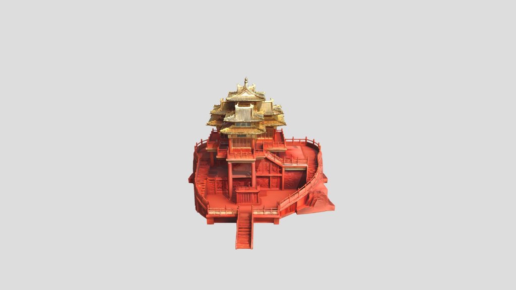 Model of traditional Chinese pavilion