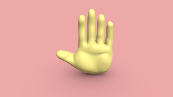 Raised Hand Emoji 3D Model