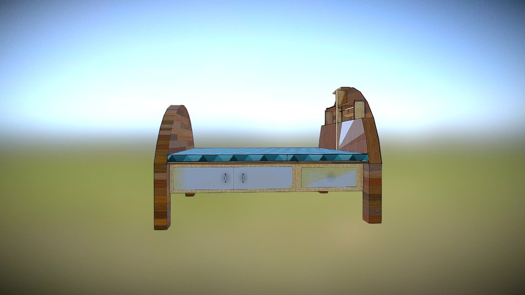 Bed - 3D model by Moitreyee Banerjee (@moitreyee) [650923d] - Sketchfab