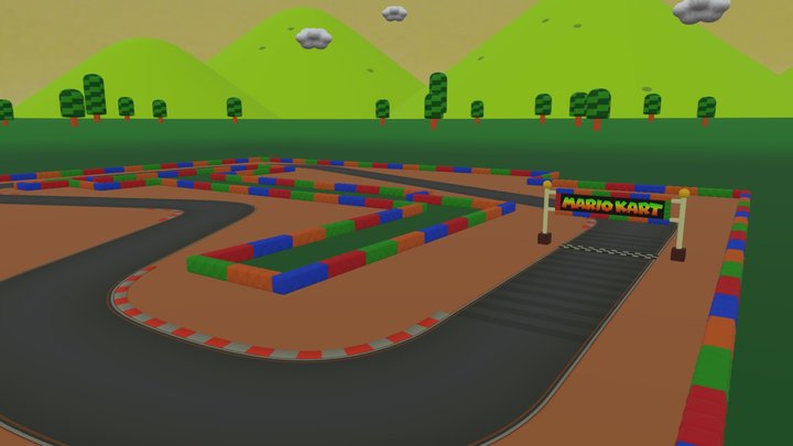 SNES Mario Circuit 1 3D Model