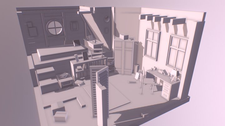 Teenager Bedroom 3D Model