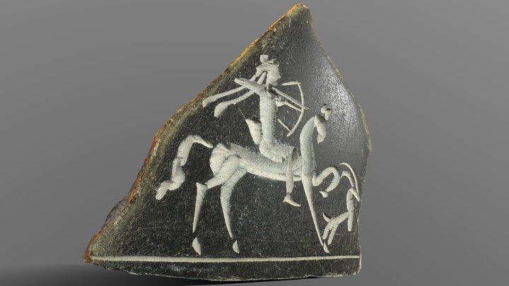 Carving on stone fragment, high resolution scan 3D Model