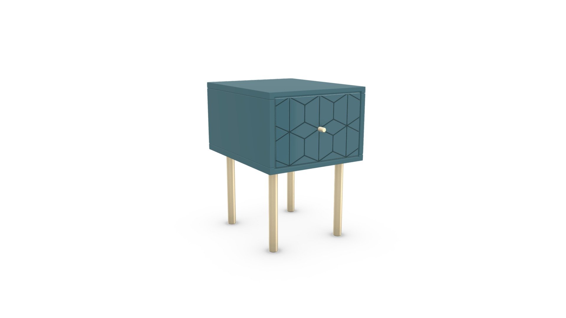 Hedra Bedside, Blue and Brass