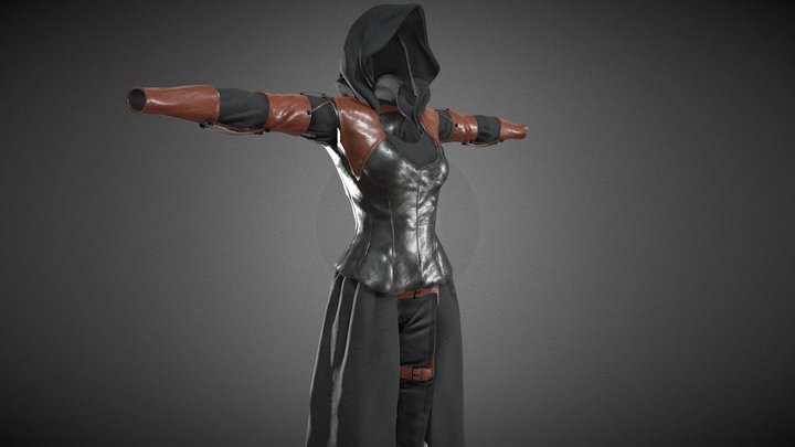 Female Assassin Outfit 1 3D Model