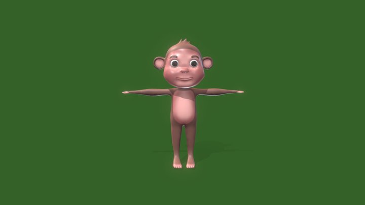 Monkey rigged blender 3D Model