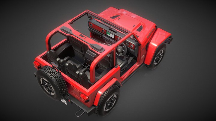 Jeep- Wrangler- Rubicon_lowpoly 3D Model