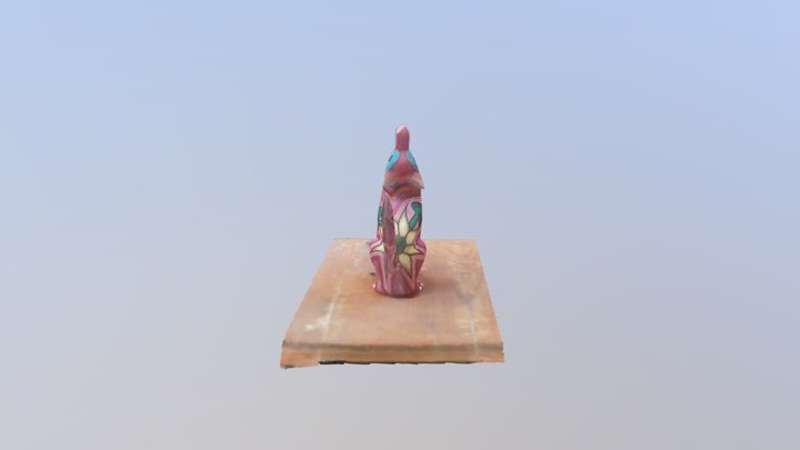 Xochi'Coyotl: a colorful wooden coyote alebrije 3D Model