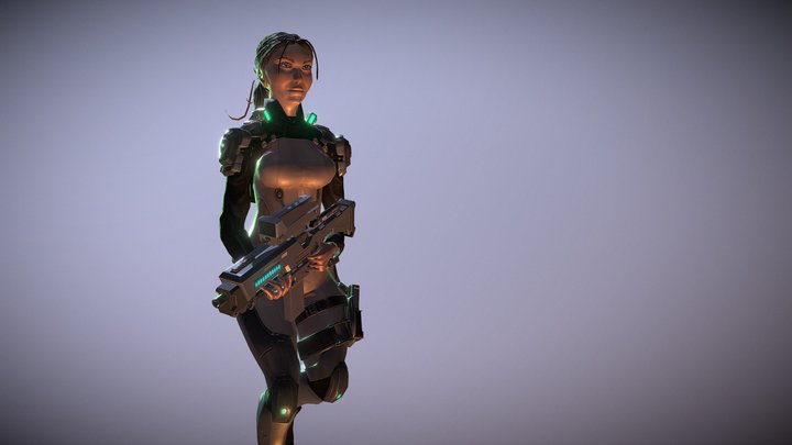 Action Girl 3D Model