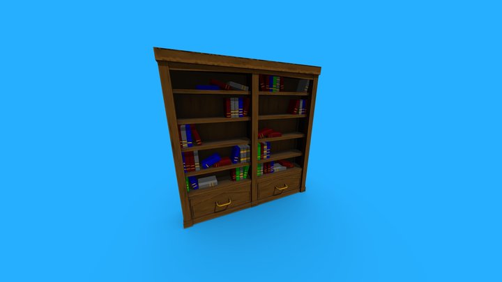 StylizedBookshelf 3D Model